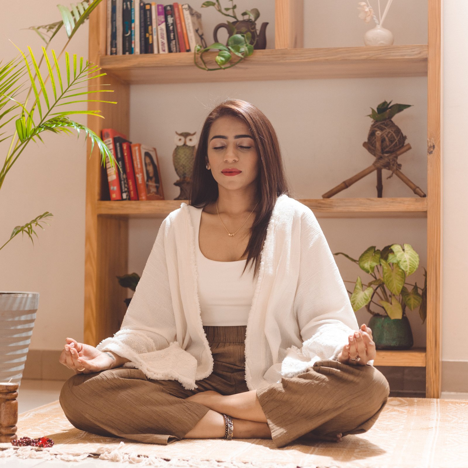 Charu practising meditation